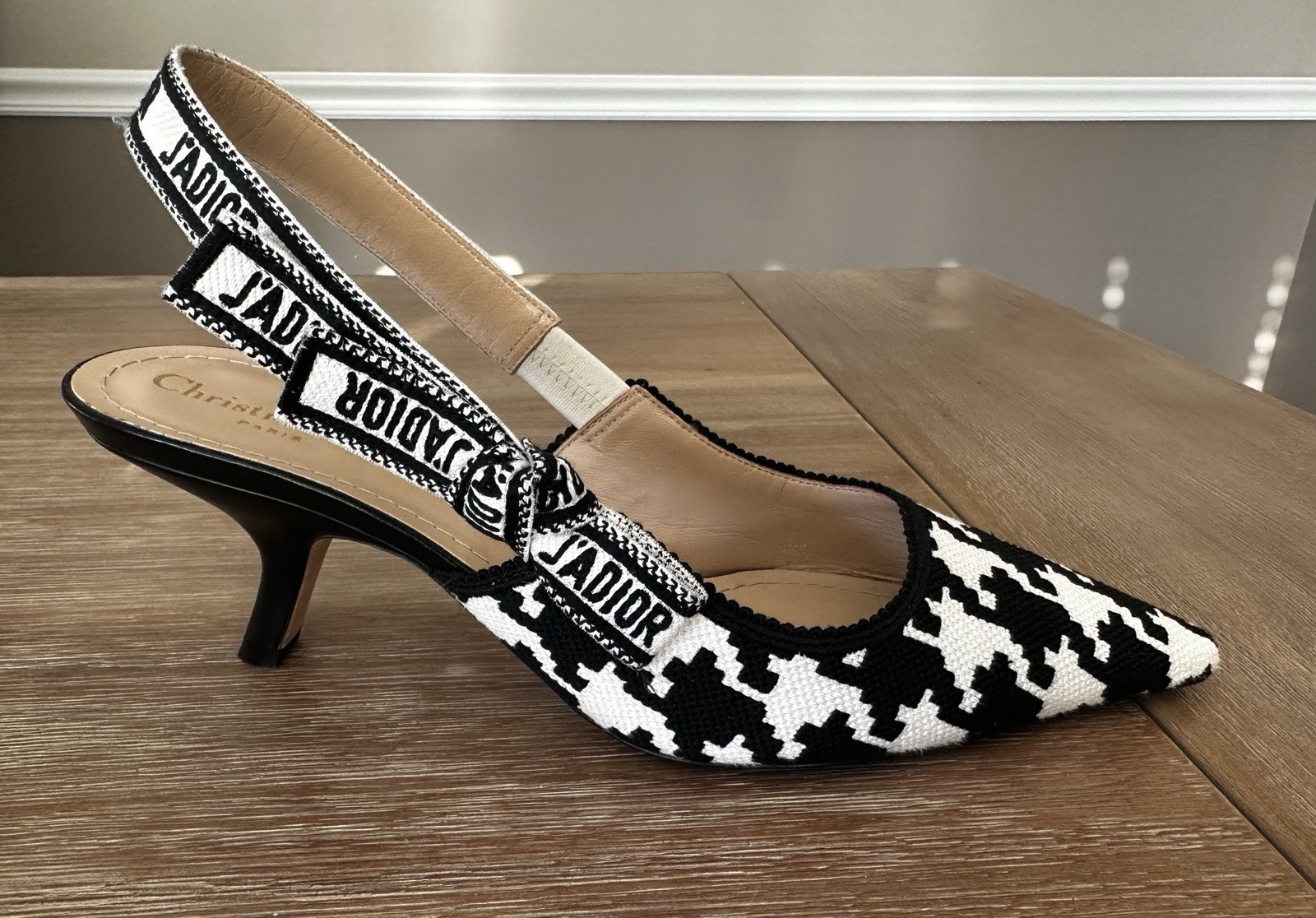 Authentic DIOR J’adior Slingbacks Houndstooth Des… - image 1