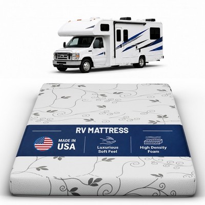 4'' High Density Foam RV Mattress Colchon Replacement Medium Firm Travel Camper