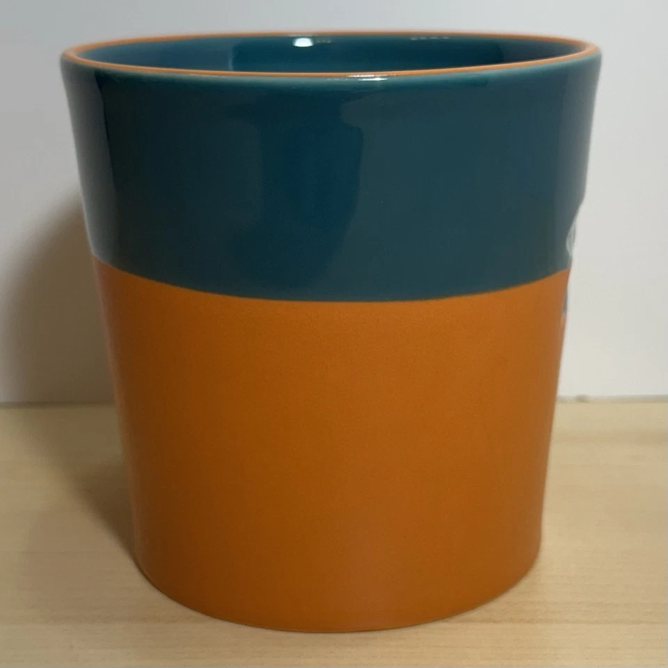 Taza de café Starbucks retirada verde azulado naranja floral 17 oz taza de cerámica 2006 Foto 4 de 4