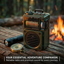 Shortwave Radio Bluetooth Speaker With MicroSD NOAA Alert Sleep Timer