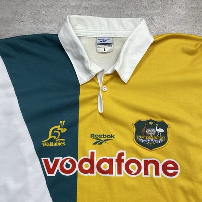 RARE VTG 90s AUSTRALIA WALLABIES 1998 REEBOK VODAFONE RUGBY SHIRT