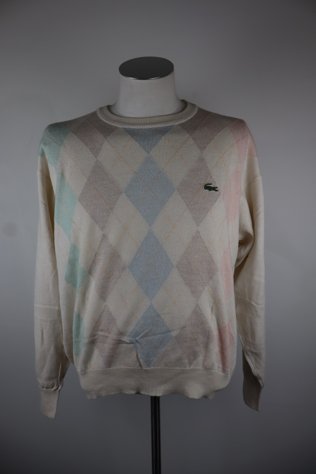 LACOSTE MENS JERSEY SWEATER SIZE 4 MAN SWEATER CASUAL VINTAGE WOOL COTTON LOGO