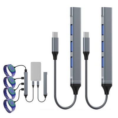 Charging Hub USB C 2PCS for MagicBand+ Plus Magic Band, 4-in-1 2 PCS, Grey 