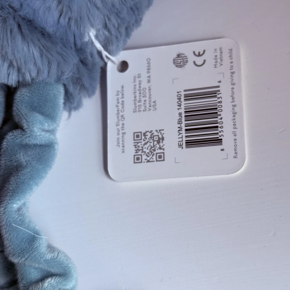 Slumberkins JELLYFISH Blue Snuggler 10" tentáculos elásticos de pelúcia Lovey Baby T35 - Imagem 4 de 4