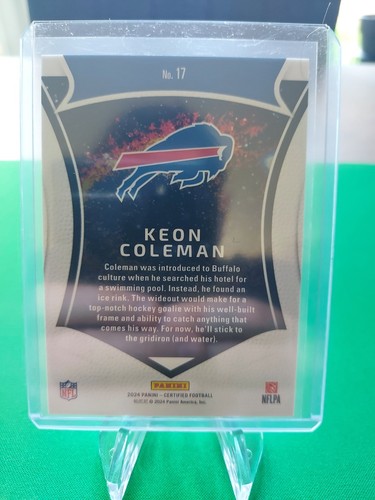 2024 Panini Certified Keon Coleman Mirror Pink Certified Rookies 040/199 - Picture 2 of 2