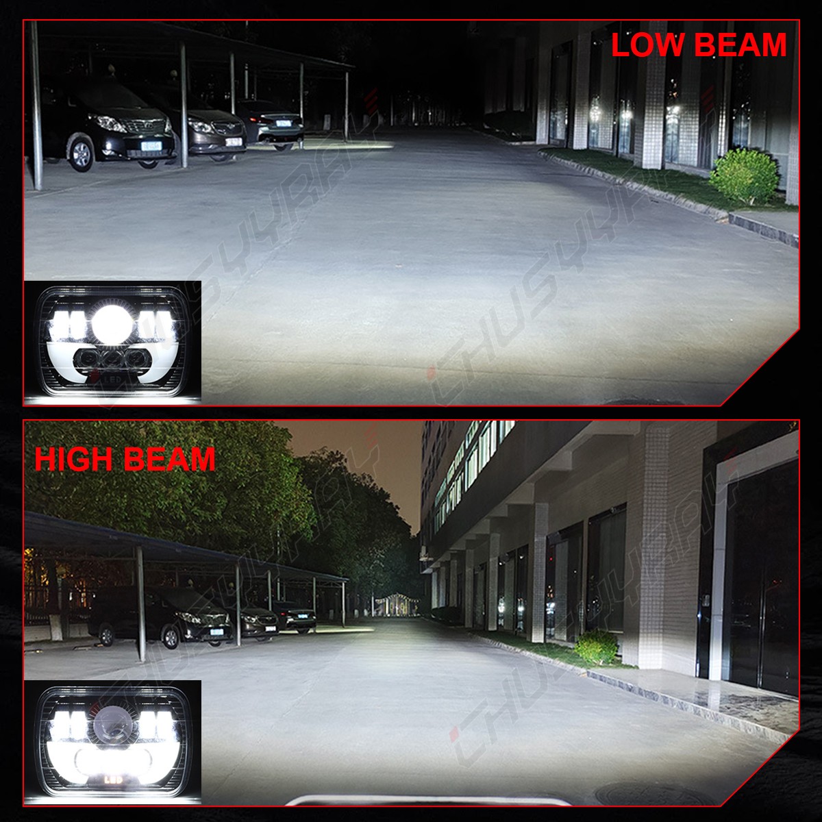 FOR Chevy express Cargo Van 1500 2500 3500 Pair 7x6 5x7 LED Headlight Hi/Lo 2025 thumbnail 11