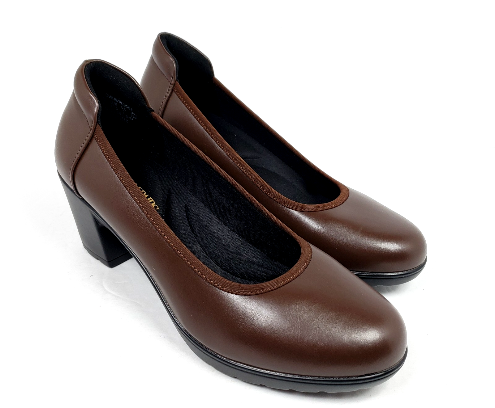 "Dream Pairs Womens Size 9 W Brown Slip On Formal 2.75\" Heel Pump Loafer Shoes"
