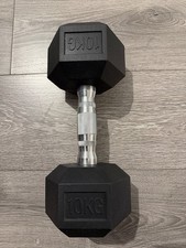 Physkcal Hex Dumbbell Odourless Poly Rubber Encased Dumbbells 10KG UK