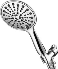 Handheld Shower Head, 6" Chrome Face 6 Spray Setting Head with