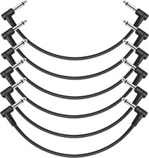 12 Inch Guitar Patch Cable Guitar Effect Pedal Cables Black 6 Pack