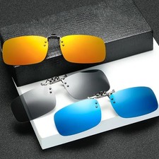 Polarized Flip Up Clip On Sunglasses Blue Fishing Men Women 100 UV Protection