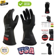 Rubber Insulating Electrical Safety Gloves, Class 0 ASTM Compliant
