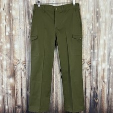 Vintage Boy Scouts of America BSA Green Cargo Uniform Trouser Pants 33x30