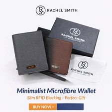 Premium Slim Wallet for Men RFID Blocking Microfiber Minimalist Card Holder Gift