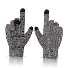 Winter Gloves, Glove for Men Women, Upgraded Touch Medium Coffee  White