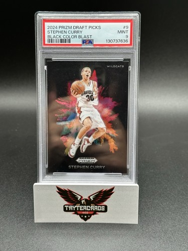 Stephen Curry #9 2024 Panini Prizm Draft Picks Black Color Blast card