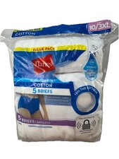 NEW Hanes Cool Comfort Cotton Brief Underwear 10/3XL 5 Pack All White