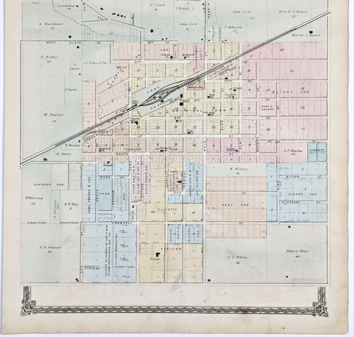 1875 KEWANEE - ILLINOIS Plat Map - Henry County (16x13) ORIGINAL - Picture 3 of 4