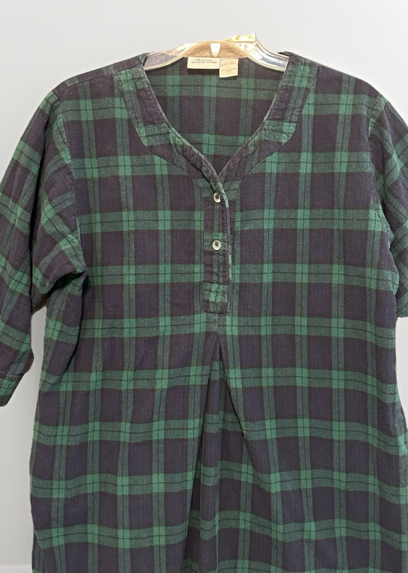 The Vermont Country Store Flannel Gown Women's Large 100percent Cotton Midi Classic image 2