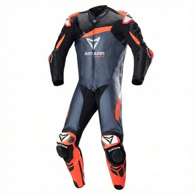 Alpinestars GP Plus V4 Style Motorcycle Motorbike 1PC Race Leather Suit Blue