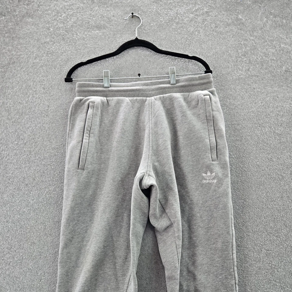 Adidas Hombres Ropa Activa Pantalones M Gris Joggers Trifolio Vellón Logo 28" Entrepierna Foto 4 de 4