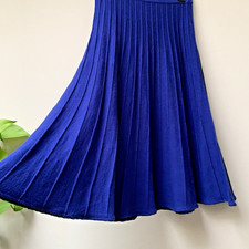 David Nieper Midi Skirt Size UK 12 Blue 100% Merino Wool Pull On