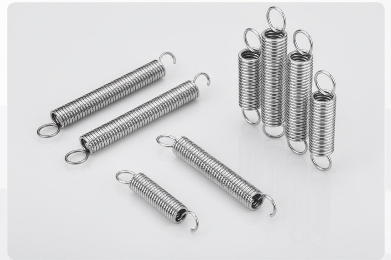 Stainless Extension Tension Springs with Hook Wire Diameter = 1.2mm x 10pcs