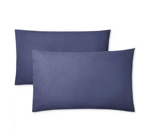 Ralph Lauren Kent Marineblau Baumwolle Leinen Standard Kissenbezüge Pr