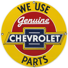 Vintage Chevrolet Porcelain Sign General Motors Dealership Gas Oil Ford Mopar