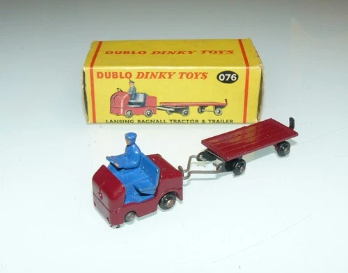 Vintage Dublo Dinky - Lansing Bagnall & Trailer , #076 Good Plus, Original Box