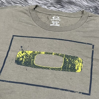Vintage Oakley T Shirt Green Center Logo Y2K Tee Distressed XL | eBay