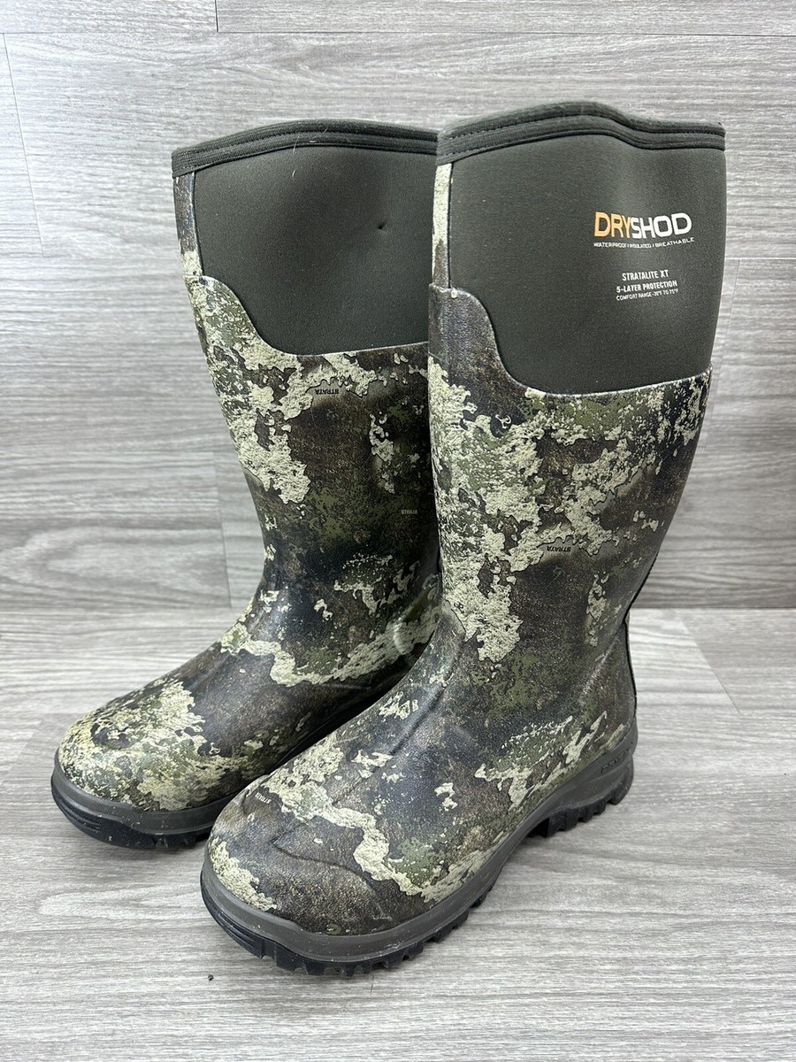 Dryshod Stratalite XT Camo Rubber Boots for Men sz 8/8.5  display picture 2