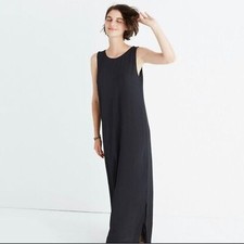 Madewell Lakeshore Button-Back Maxi Dress XS lightweight sheer minimalist beach