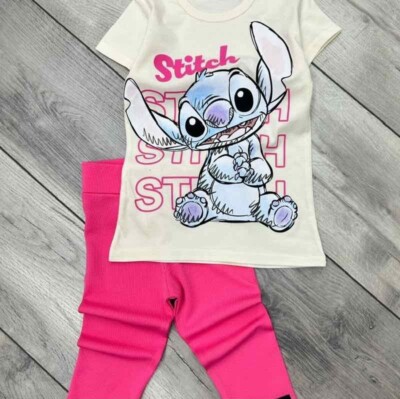 SALE! -40% Mädchen Sommer Set 2tlg Shirt Capri Gr.110 Stitch Outfit NEU
