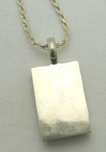 HEAVY ESTATE MEXICAN ONYX STERLING SILVER PENDANT NECKLACE, 18" long - Picture 6 of 7