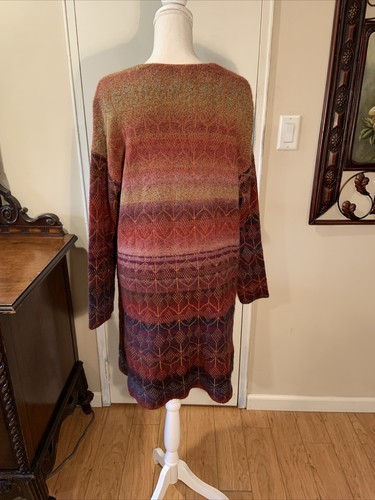 Style & Co Long Multi Colored Cardigan Sweater Size Medium - Picture 4 of 8