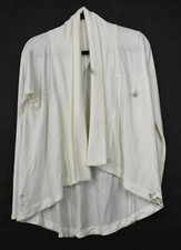 Athleta Women Ivory Long Sleeve Shawl Open Front Nirvana Wear Two Ways Wrap XS