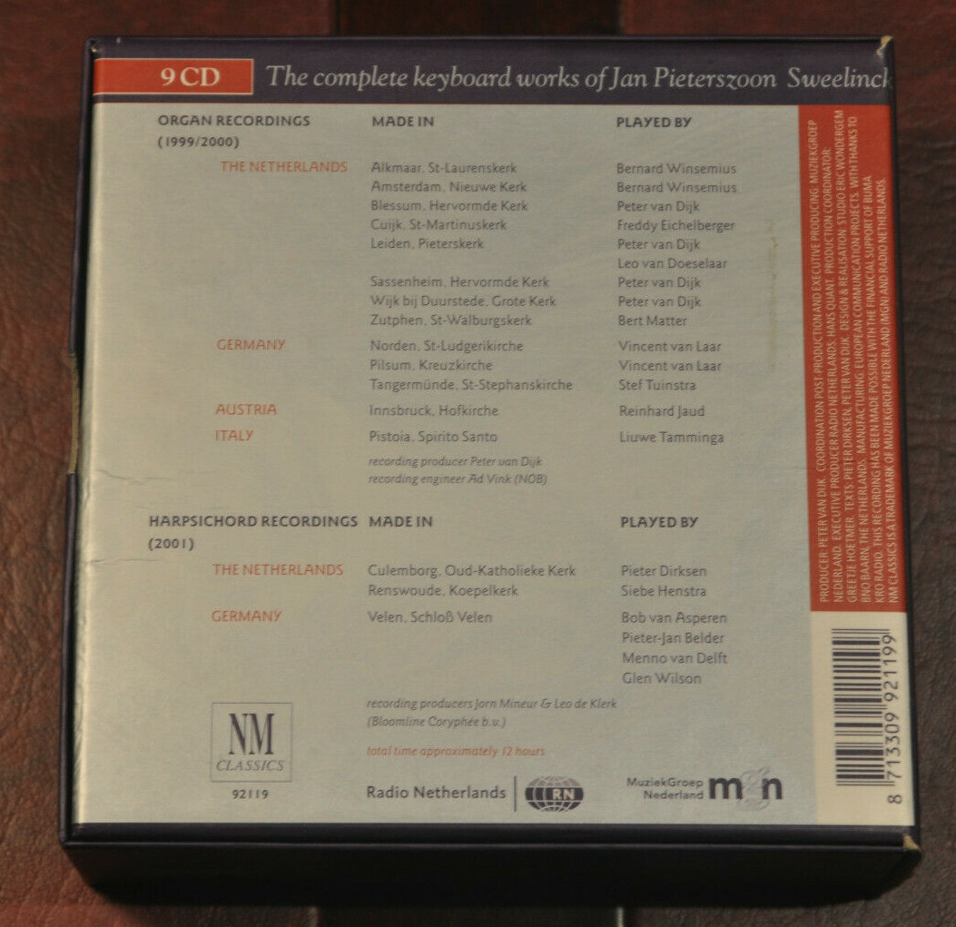 Sweelinck - The Complete Keyboard Works, NM Classics 9 CD set