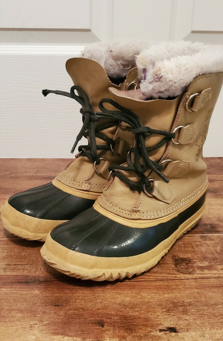 Sorel Manitou Womens Size Boots Brown/Black Kaufman Vintage Rare Shoes