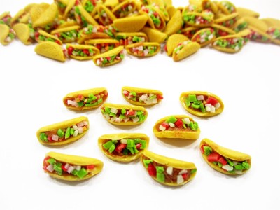 Lot 10 Loose Beef And Salad Taco Dollhouse Miniatures Food Bakery 16681