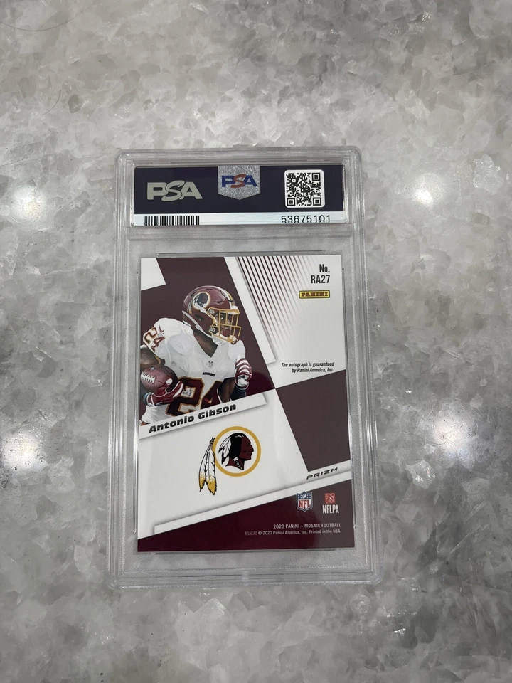2020 Panini Mosaic Prizms Antonio Gibson ROOKIE RC AUTO #RA27 PSA 10 GEM MINT 🔥 - Image 2 of 2