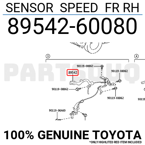 グッチ 8954260080 Genuine Toyota SENSOR SPEED FR RH 89542-60080 | eBay