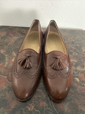 GUCCI Brown Leather Tassels Loafer Shoes Men display picture 1