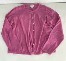 LILLY PULITZER PINK CARDIGAN LONG SLEEVE SWEATER W/ PINK LOGO GIRLS Sz 14