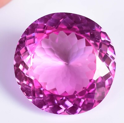 Stunning 62.35 Ct Natural Mogok Pink Ruby Round Cut Certified Loose Gemstone