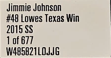 JIMMIE JOHNSON 2015 #48 LOWE'S TEXAS RACED (75TH CAREER) WIN ARC
