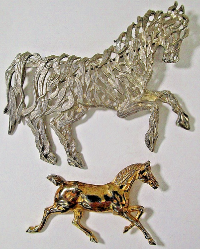 VTG VINTAGE HORSE EQUESTRIAN STERLING SILVER ESSEX CRYSTAL JEWELRY LOT - Picture 9 of 18