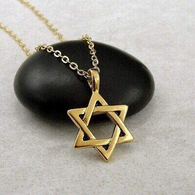 14k Circle Gold Star of David Jewish Necklace | Holysands