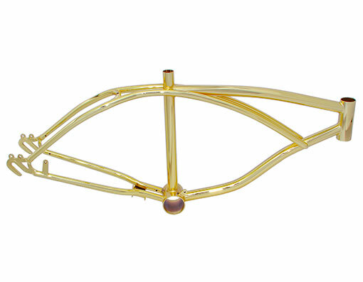 Custom 20" Steel Bicycle Frame Lowrider Gold Bike Frame Part