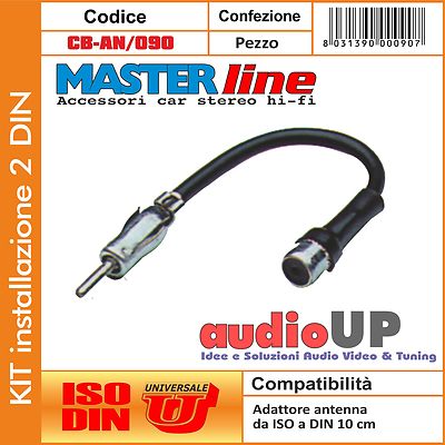 TOPALLI - Adattatore antenna femmina per auto universale connettore ISO a DIN compatibile con convertitore di cavo amplificatore di segnale ricevitore stereo per auto